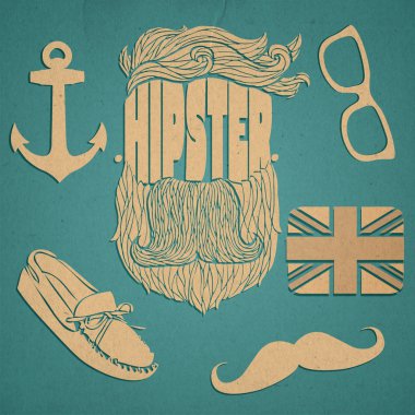 Hipster icon set vector illustration  