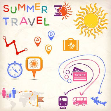 Set of travel icons clipart