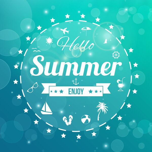 Retro summertime background vector illustration  