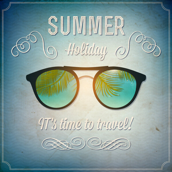 Retro summertime background vector illustration  