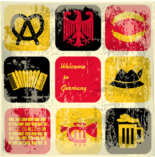 Векторная иллюстрация немецких икон
  