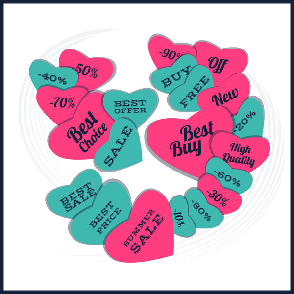 Summer sale design emblems set