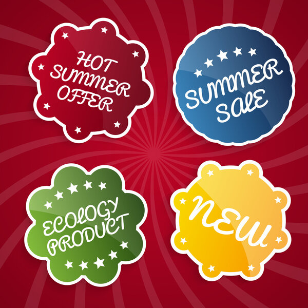 Summer sale design emblems set