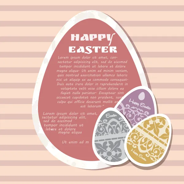 与鸡蛋的快乐复活节贺卡模板 — 图库矢量图片