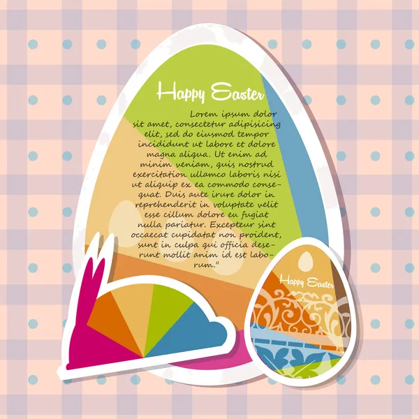 与鸡蛋的快乐复活节贺卡模板 — 图库矢量图片
