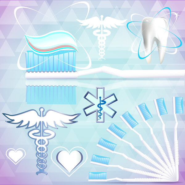 Medical signs on abstract background