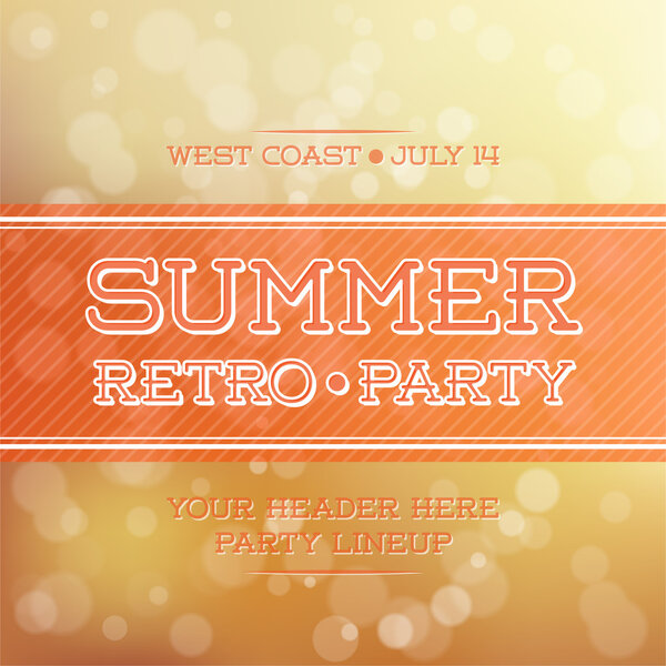 Винтажный постер летней вечеринки
