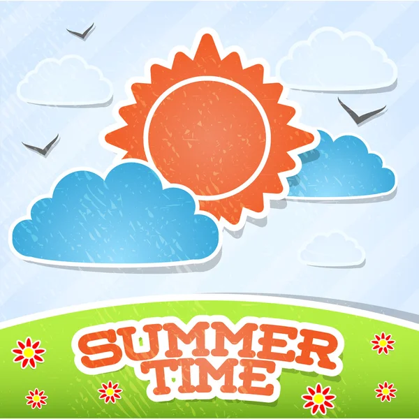 Summer Time Card Vector Illustration — Stock Vector