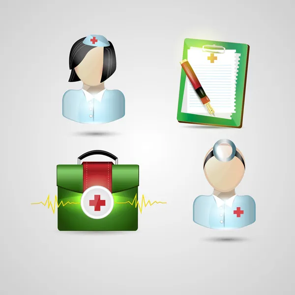 Iconos Medicina Set Vector Ilustración — Vector de stock