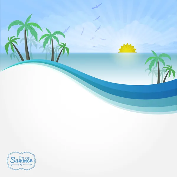 Summer Vector Background Vector Illustration — Stock Vector