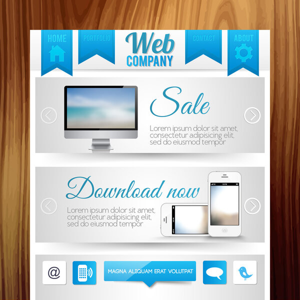 Векторная иллюстрация шаблонов сайтов
  