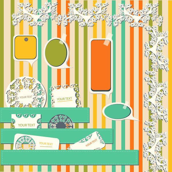 Набор элементов винтажного дизайна