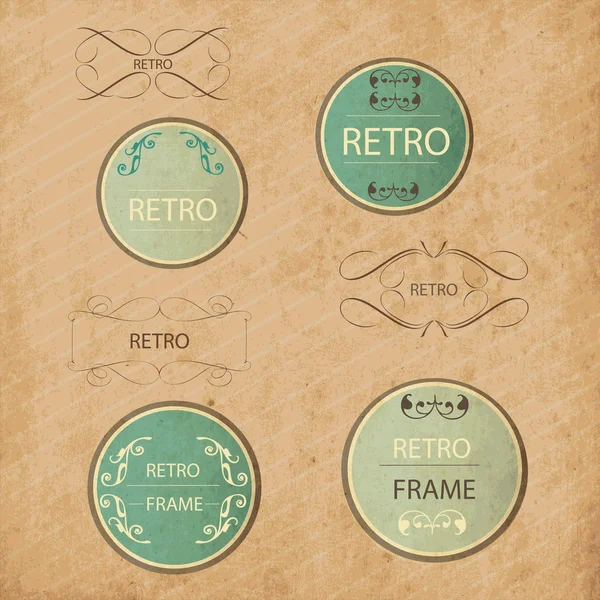 Conjunto Elementos Diseño Vintage — Vector de stock