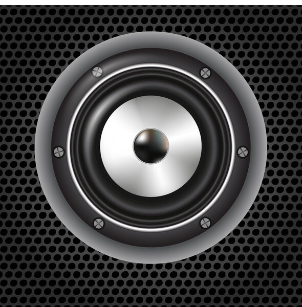 Спикер на сетчатом фоне
