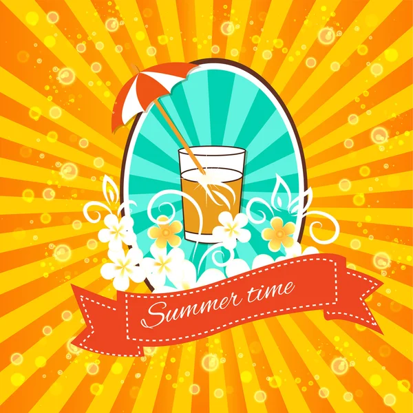 Vintage Summertime Background Vector Illustration — Stock Vector