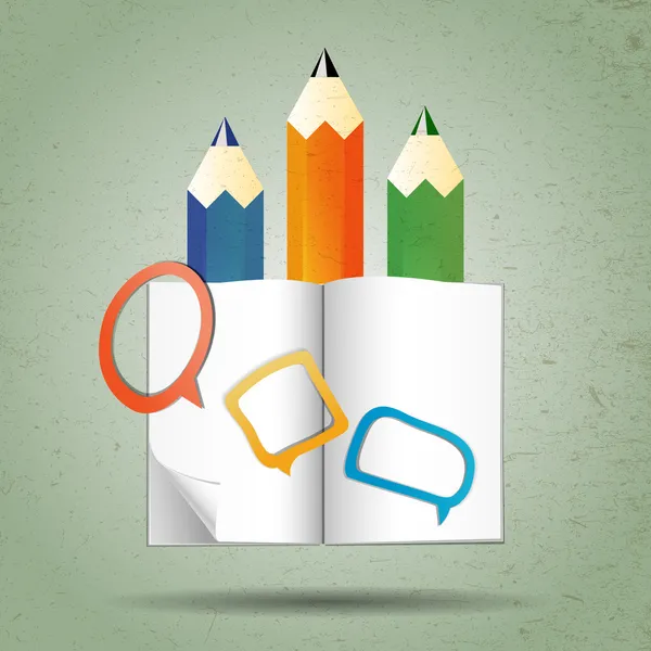 pencile ve kitap illistration