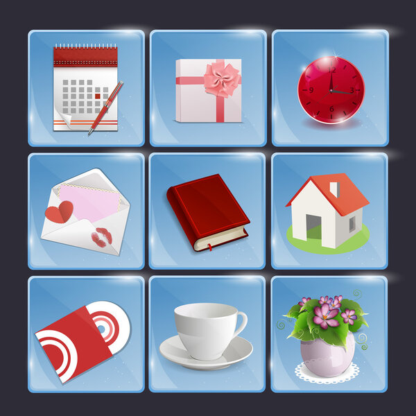 Веб-кнопки задают векторную иллюстрацию
  