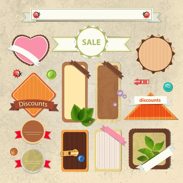 Vintage Sale Signs Vector Illustration — Stock Vector