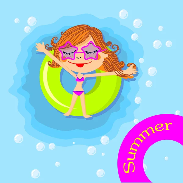 Summer Holidays Greeting Card — Stock Vector