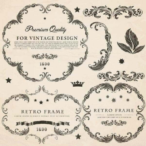 Vintage design elements set