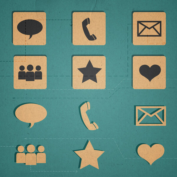 Значки связи устанавливают векторную иллюстрацию
  