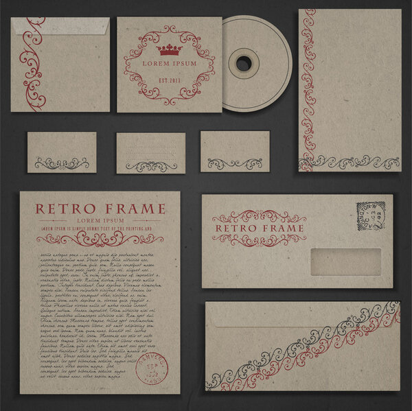 Retro corporate identity vector illustration  