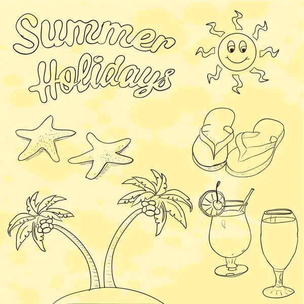 Summer Holidays Picture Vector Illustration — Stock Vector