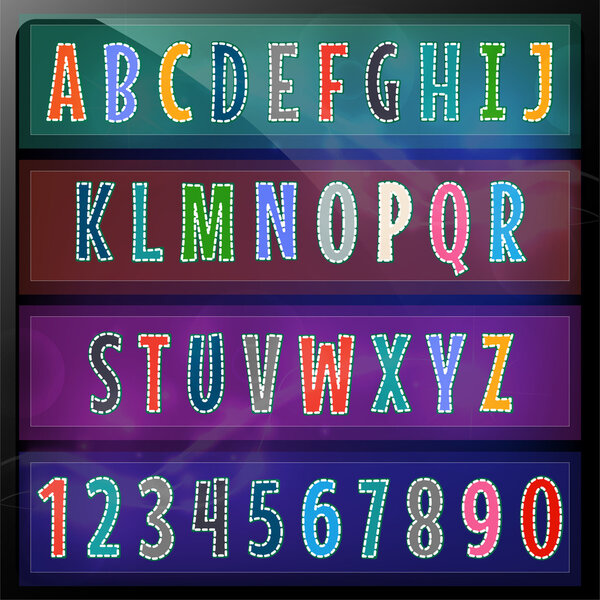 Artistic alphabet set vector illustration  