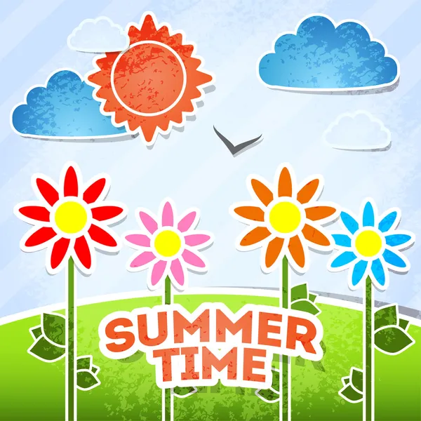 夏季时间卡片向量例证 免版税图库插图