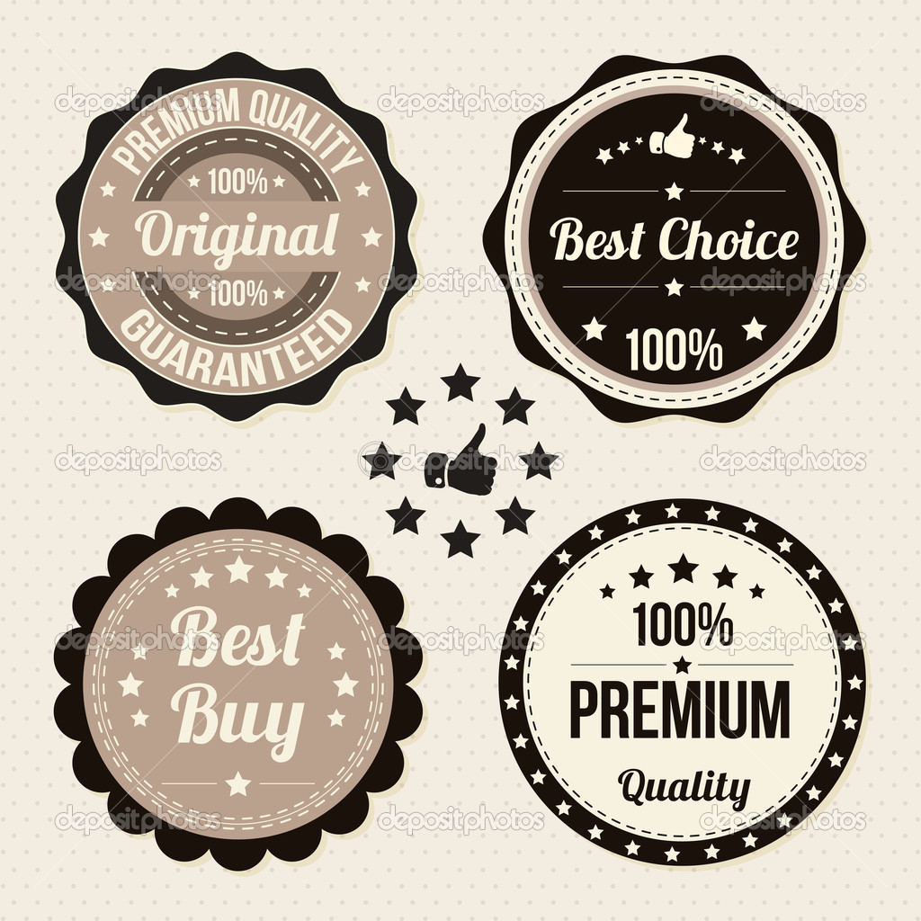 Vector set of retro labels