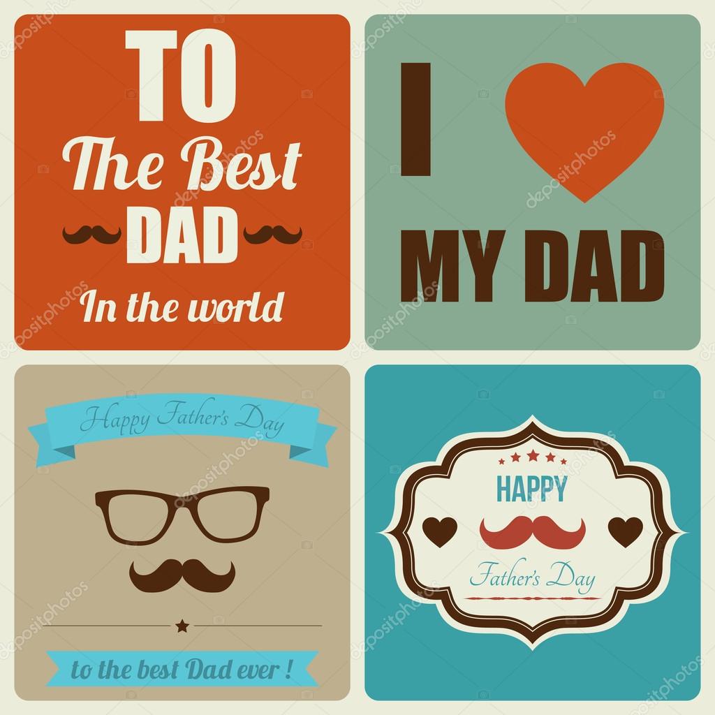 Happy father's day card vintage retro