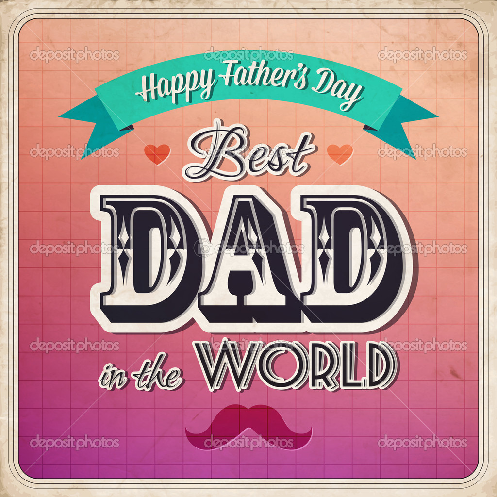 Happy father's day card vintage retro