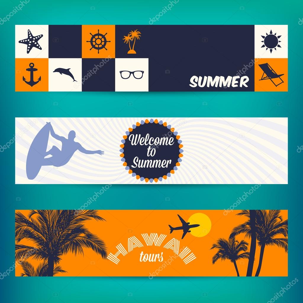 Banner set of travel