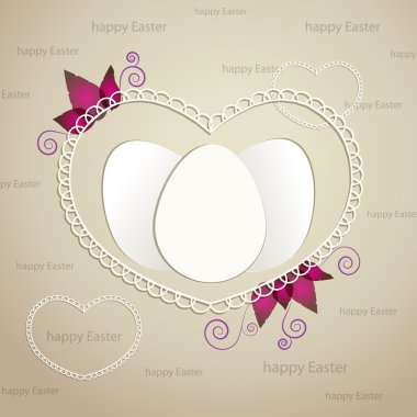 Easter greeting frame with eggs. clipart