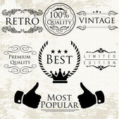 Set of vintage vector labels for premium quality items