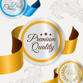 Set of vector labels for premium quality items