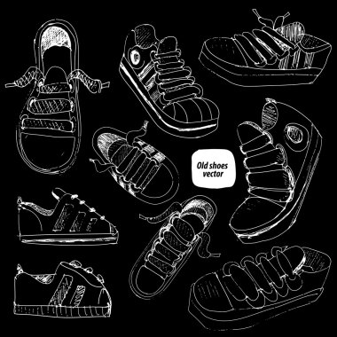 Shoes sketch set vector illustration   clipart