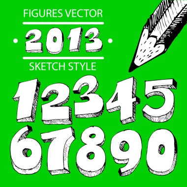 Figures vector sketch style clipart