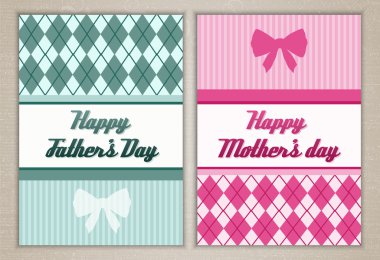 Happy mother's and father's day cards clipart