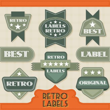 Retro labels vector illustration   clipart
