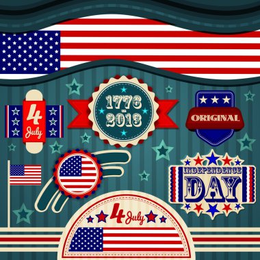 Independence Day postcard design clipart