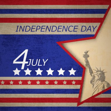 Independence Day postcard design clipart