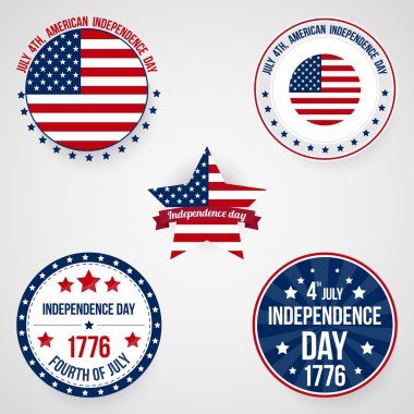 Independence Day postcard design clipart