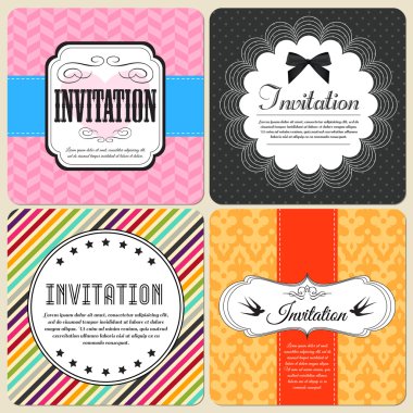 Invitation cards set  banner vector illustration   clipart