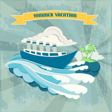 Summer vacation background  banner vector illustration   clipart