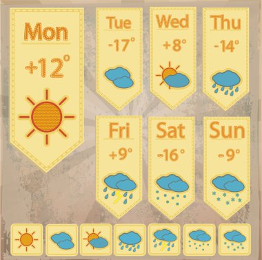 Weather forecast icons  banner vector illustration   clipart