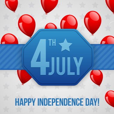 Independence Day postcard design clipart
