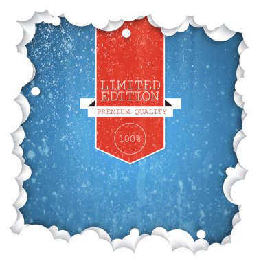 Vector label limited edition on snow background clipart