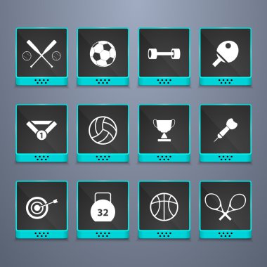 Sports web buttons set clipart