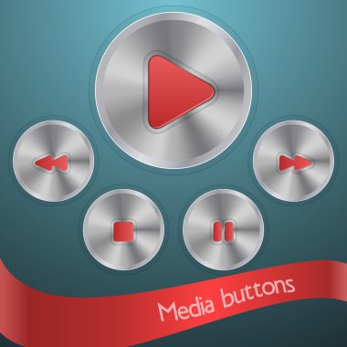 medya düğmeleri afiş vektör çizim  